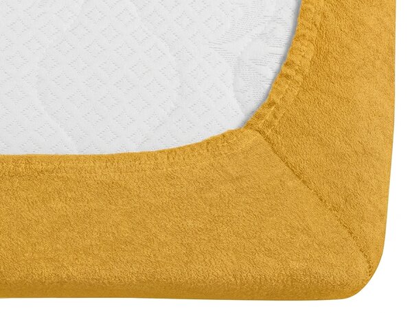 Frotte prześcieradło do dziecięcego łóżeczka PREMIUM 60x120 cm żółto-pomarańczowe