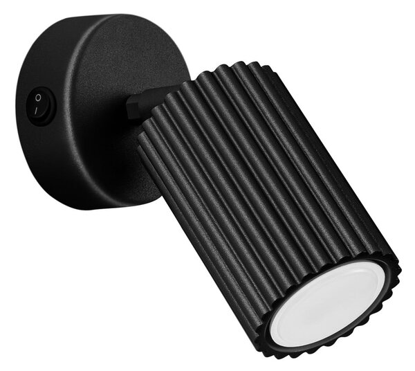 Czarna lampa punktowa 8x16 cm Gleam – Sollux
