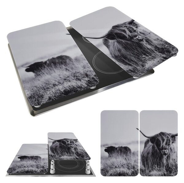 Płyty ochronne na kuchenkę ze szkła hartowanego zestaw 2 szt. 30x52 cm Universal Highland Cattle – Wenko