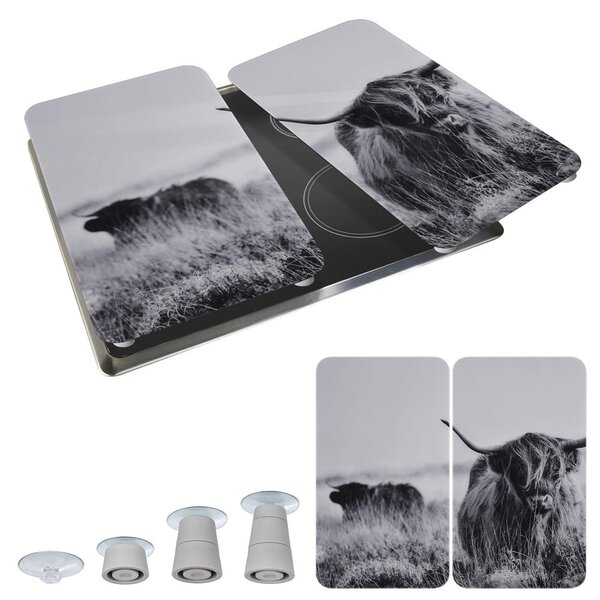 Płyty ochronne na kuchenkę ze szkła hartowanego zestaw 2 szt. 30x52 cm Universal Highland Cattle – Wenko