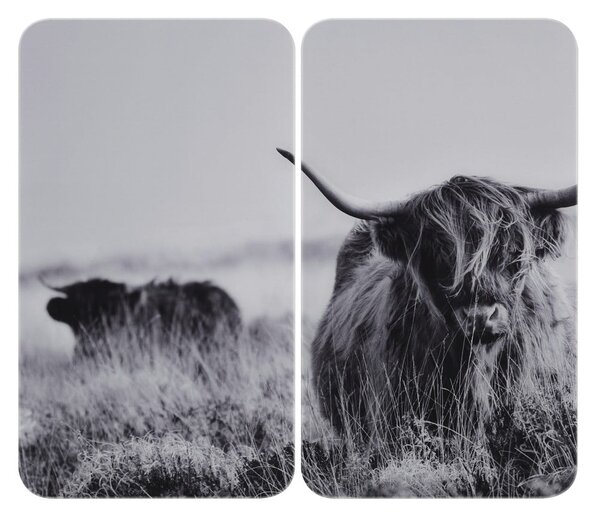 Płyty ochronne na kuchenkę ze szkła hartowanego zestaw 2 szt. 30x52 cm Universal Highland Cattle – Wenko