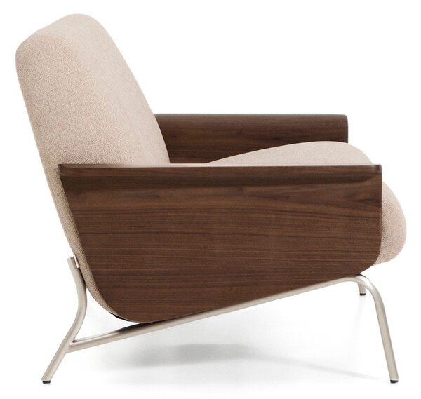 Jasnobrązowa sofa z tkaniny szenilowej 205 cm Amsen – Kave Home