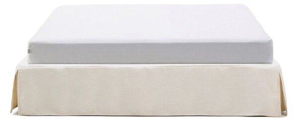 Białe tapicerowane łóżko dwuosobowe bez zagłówka 160x200 cm Jaira – Kave Home