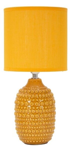 Musztardowa lampa stołowa ceramiczna z tekstylnym kloszem (wysokość 30,5 cm) Points – Mauro Ferretti