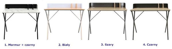 Biurko w stylu loftowym czarny + naturalne drewno A3-M36