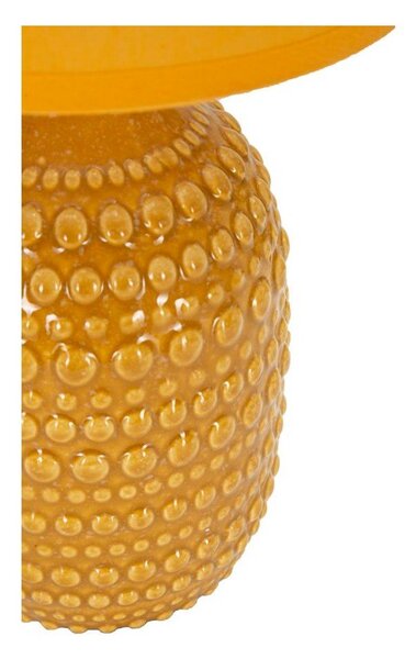 Musztardowa lampa stołowa ceramiczna z tekstylnym kloszem (wysokość 30,5 cm) Points – Mauro Ferretti