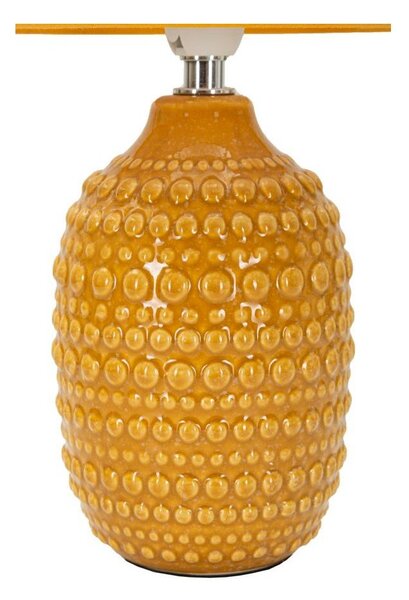 Musztardowa lampa stołowa ceramiczna z tekstylnym kloszem (wysokość 30,5 cm) Points – Mauro Ferretti