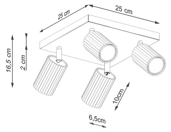 Szarobrązowa metalowa lampa punktowa ø 6,5 cm Gleam – Sollux