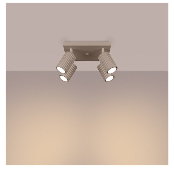 Szarobrązowa metalowa lampa punktowa ø 6,5 cm Gleam – Sollux
