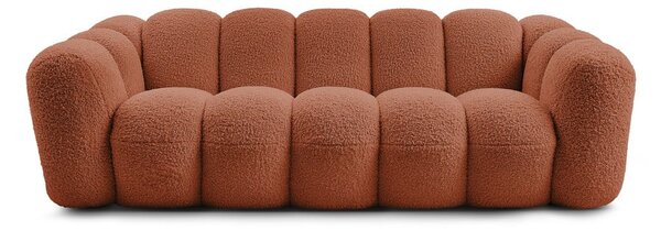 Ceglasta sofa z materiału bouclé 232 cm Hippolyte – Bobochic Paris