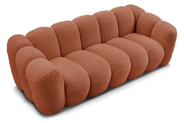 Ceglasta sofa z materiału bouclé 232 cm Hippolyte – Bobochic Paris