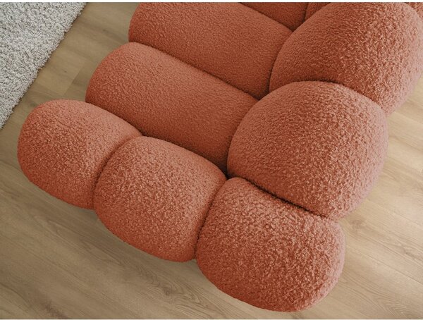 Ceglasta sofa z materiału bouclé 232 cm Hippolyte – Bobochic Paris