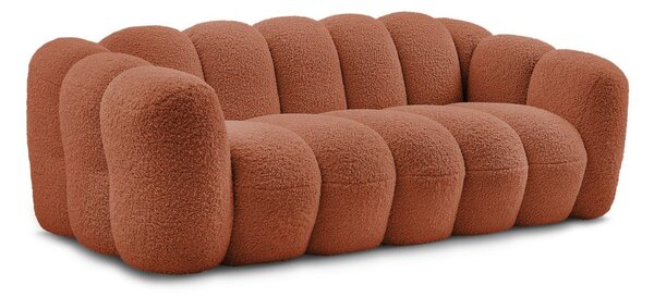 Ceglasta sofa z materiału bouclé 232 cm Hippolyte – Bobochic Paris