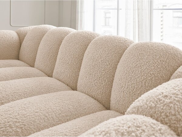 Jasnobrązowa sofa z materiału bouclé 232 cm Hippolyte – Bobochic Paris