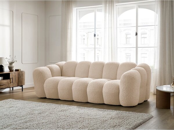 Jasnobrązowa sofa z materiału bouclé 232 cm Hippolyte – Bobochic Paris