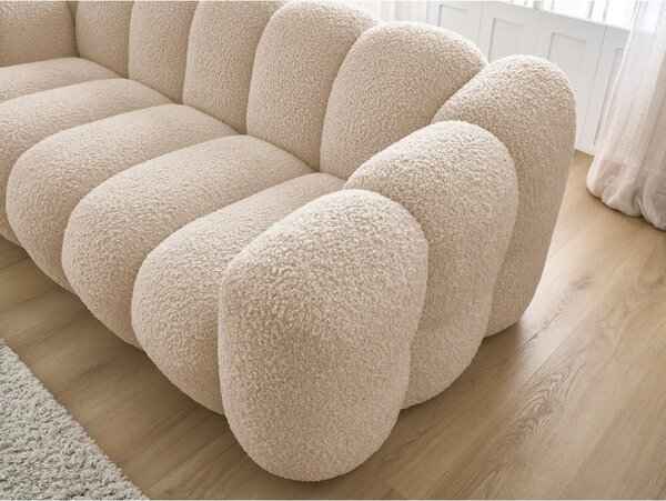 Jasnobrązowa sofa z materiału bouclé 232 cm Hippolyte – Bobochic Paris