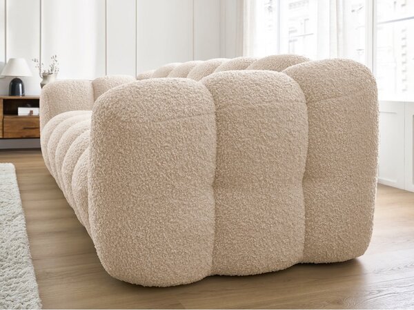 Jasnobrązowa sofa z materiału bouclé 232 cm Hippolyte – Bobochic Paris