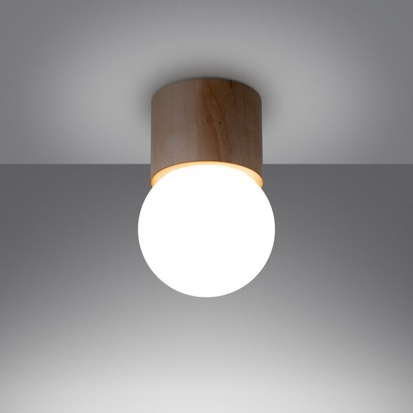 Biało-naturalna lampa sufitowa ze szklanym kloszem ø 12 cm Surtur – Sollux