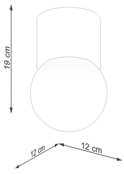 Biało-naturalna lampa sufitowa ze szklanym kloszem ø 12 cm Surtur – Sollux