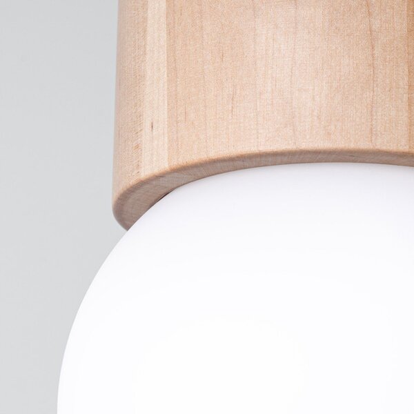 Biało-naturalna lampa sufitowa ze szklanym kloszem ø 12 cm Surtur – Sollux