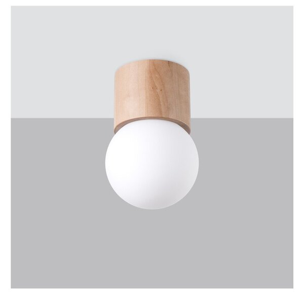 Biało-naturalna lampa sufitowa ze szklanym kloszem ø 12 cm Surtur – Sollux