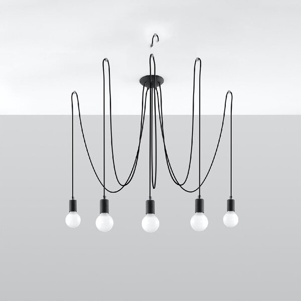 Czarna lampa wisząca 300x300 cm Spider – Sollux