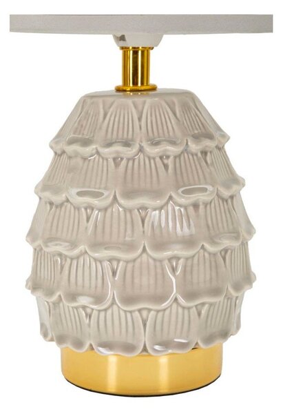 Beżowa lampa stołowa ceramiczna z tekstylnym kloszem (wysokość 30,5 cm) Pigny – Mauro Ferretti