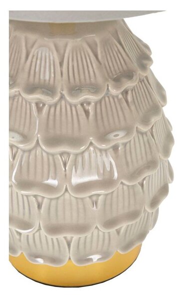 Beżowa lampa stołowa ceramiczna z tekstylnym kloszem (wysokość 30,5 cm) Pigny – Mauro Ferretti