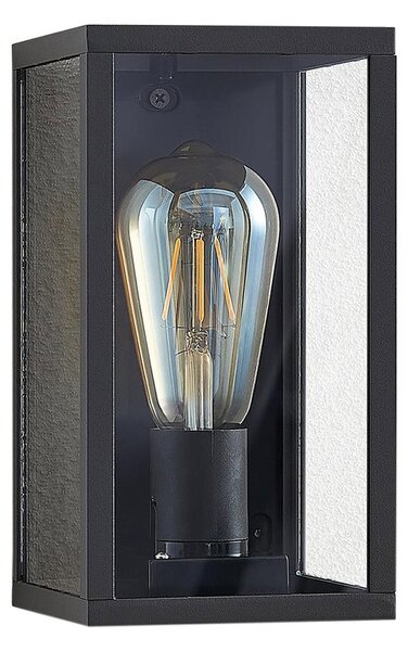 Zewnętrzna Lampa Lindby, Filimon, ściemnialny, czarny, balkon, aluminium, nowoczesny
