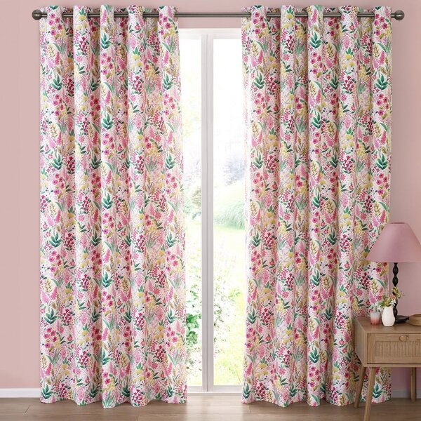 Różowe zasłony zestaw 2 szt. 168x229 cm Tilly Floral – Catherine Lansfield