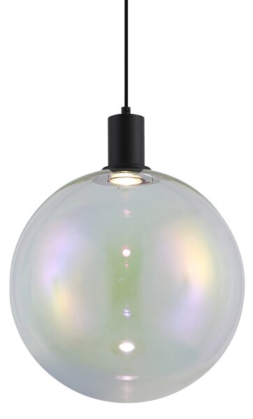 Designerska lampa wisząca czarna ze szkłem tęczowym 35 cm - Mallon