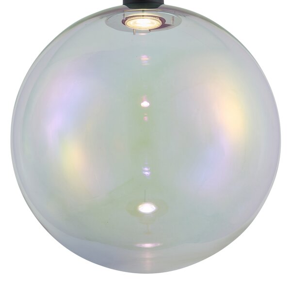 Designerska lampa wisząca czarna ze szkłem tęczowym 35 cm - Mallon