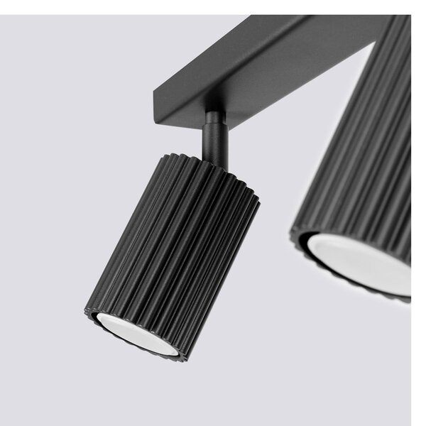 Czarna lampa punktowa 6,5x45 cm Gleam – Sollux