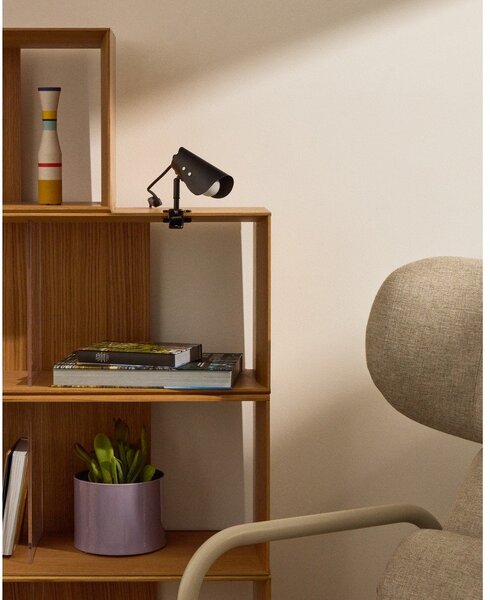 Czarna metalowa lampa stołowa z klipsem (wysokość 16 cm) Jula – Kave Home