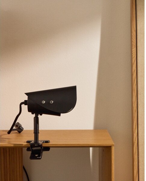 Czarna metalowa lampa stołowa z klipsem (wysokość 16 cm) Jula – Kave Home