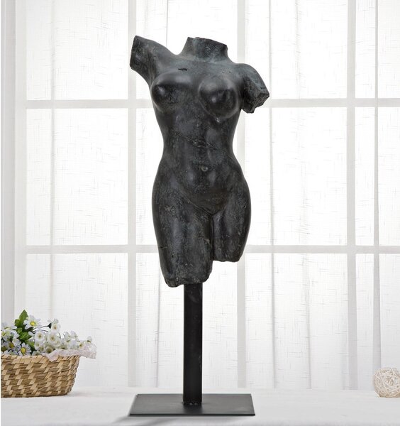 Czarna figurka dekoracyjna Mauro Ferretti Museum Woman