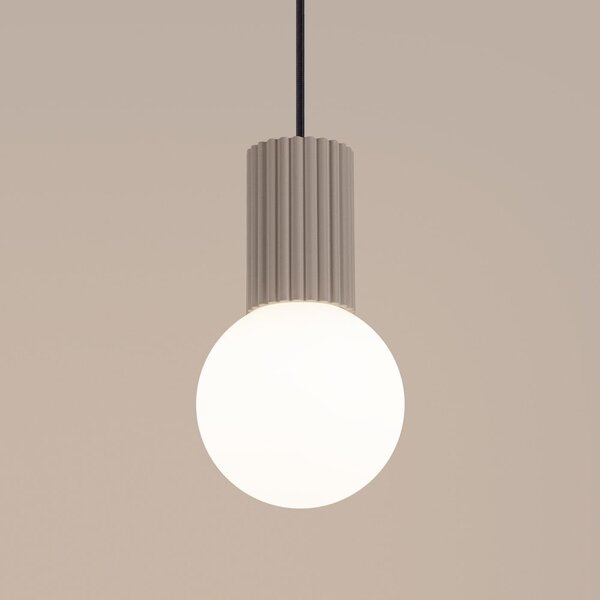 Szarobrązowa lampa wisząca ze szklanym kloszem ø 12 cm Orbital – Sollux