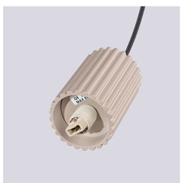 Szarobrązowa lampa wisząca ze szklanym kloszem ø 12 cm Orbital – Sollux