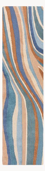 Ręcznie tuftowany chodnik z wełny z wypukłą strukturą Abstract Flow