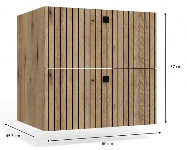 Wisząca szafka 60 cm dąb evoke N2-B09