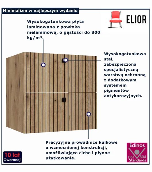 Wisząca szafka 60 cm dąb evoke N2-B09