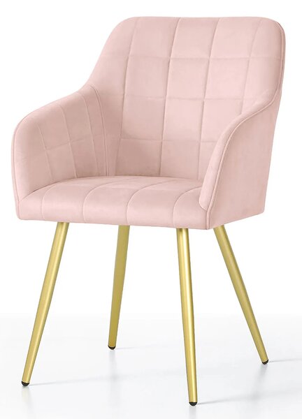 Zestaw 6 różowych krzeseł welurowych w stylu glamour N5-B29