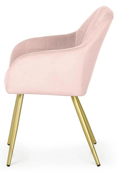 Zestaw 6 różowych krzeseł welurowych w stylu glamour N5-B29