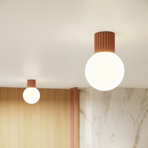 Jasnobrązowa lampa sufitowa ze szklanym kloszem ø 12 cm Orbital – Sollux