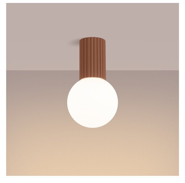 Jasnobrązowa lampa sufitowa ze szklanym kloszem ø 12 cm Orbital – Sollux