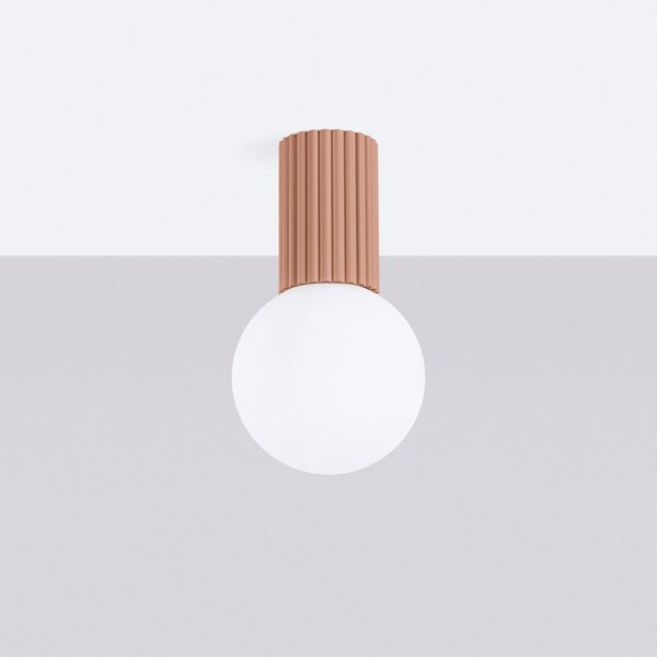 Jasnobrązowa lampa sufitowa ze szklanym kloszem ø 12 cm Orbital – Sollux