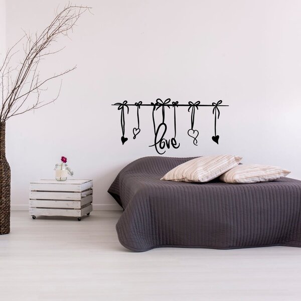Biała naklejka Fanastick Love Headboard