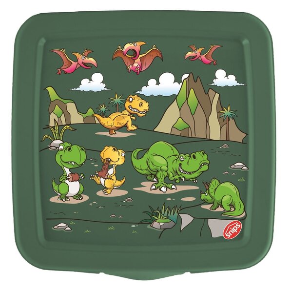 Zielony pojemnik śniadaniowy dla dzieci Dinosaur – Snips