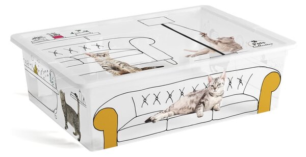 Biały plastikowy pojemnik z pokrywką 55x39x16 cm C Box Style – KIS