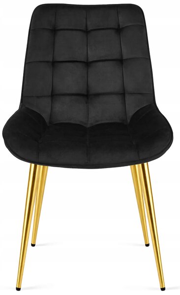 Czarne krzesło metalowe do salonu glamour E8-N59